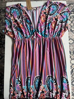 Jon & Anna Multicolor Paisley Stripe Midi Dress